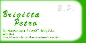 brigitta petro business card